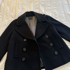 J. Crew Women's Elegant Black Peacoat